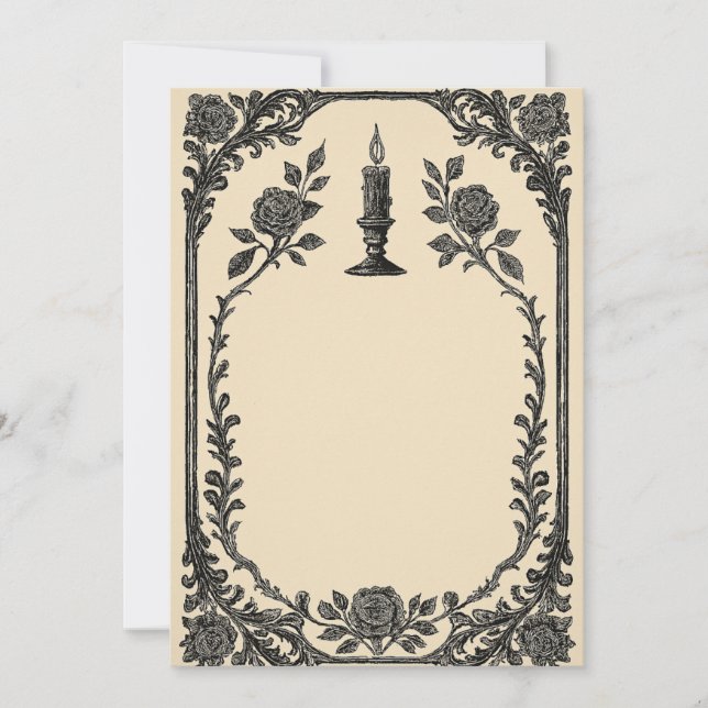 Gothic Wedding Invitation – Candle Design (AI-Gen) (Front)