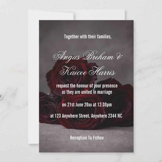Gothic Wedding Invitation | Dark Romantic  (Front)