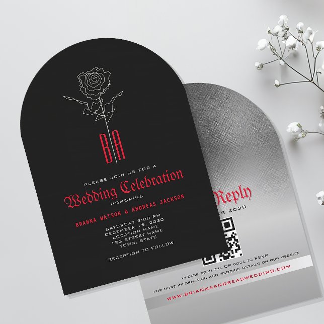 Gothic Wedding Invitation with QR Code (Creator Uploaded)