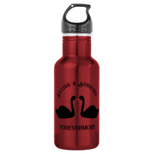 Gothic Wedding Kissing Black Swans Custom 532 Ml Water Bottle