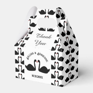 Gothic Wedding Kissing Black Swans Custom Favour Box