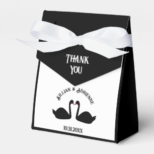 Gothic Wedding Kissing Black Swans Custom Favour Box