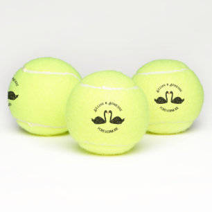 Gothic Wedding Kissing Black Swans Custom Tennis Balls