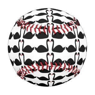 Gothic Wedding Kissing Black Swans Patterned Baseball