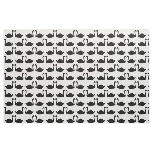 Gothic Wedding Kissing Black Swans Patterned Fabric (Fat Quarter)