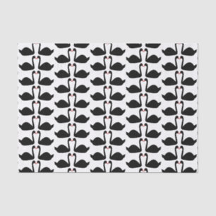 Gothic Wedding Kissing Black Swans Patterned Tissue Paper