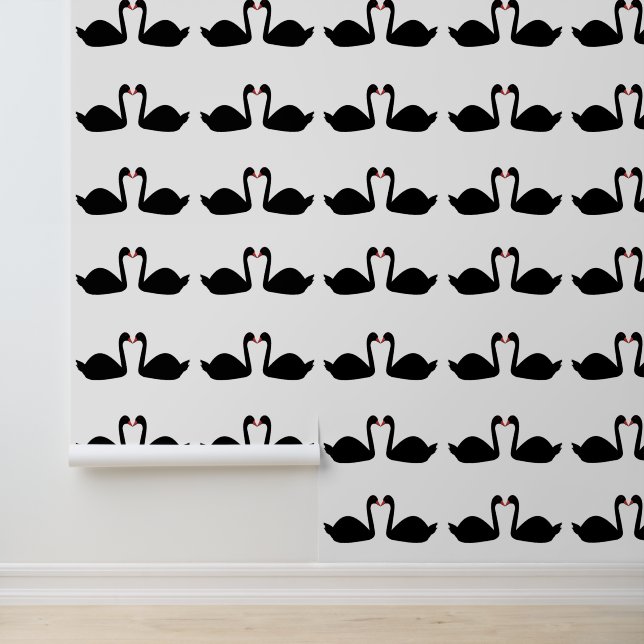 Gothic Wedding Kissing Black Swans Wallpaper (Application)
