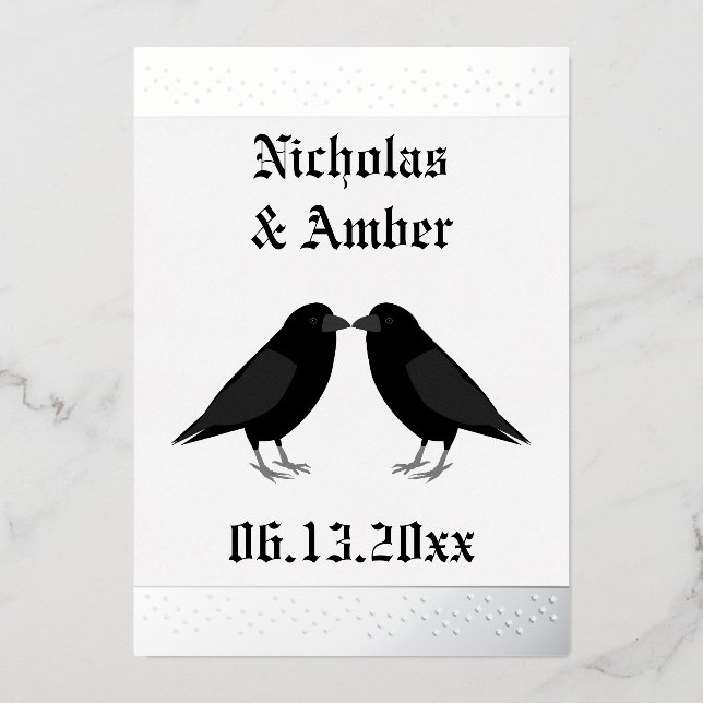 Gothic Wedding Kissing Ravens Custom (Front)