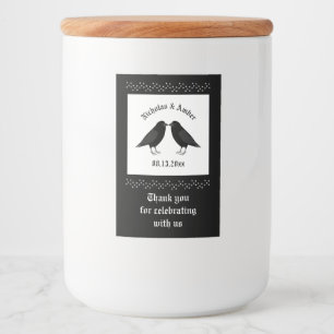 Gothic Wedding Kissing Ravens Custom Food Label