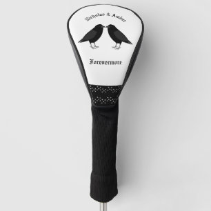 Gothic Wedding Kissing Ravens Custom Golf Head Cover