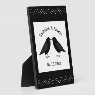Gothic Wedding Kissing Ravens Custom Plaque