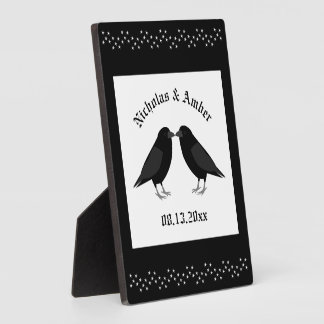 Gothic Wedding Kissing Ravens Custom Plaque