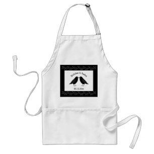 Gothic Wedding Kissing Ravens Custom Standard Apron