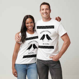 Gothic Wedding Kissing Ravens Custom T-Shirt