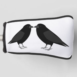 Gothic Wedding Kissing Ravens Golf Head Cover
