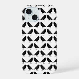 Gothic Wedding Kissing Ravens Patterned iPhone 15 Case