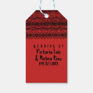 Gothic Wedding  Lace  Red Black        Wine Label