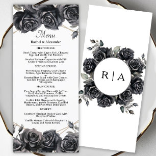 Gothic Wedding Menu Black Roses Floral Gothic Menu