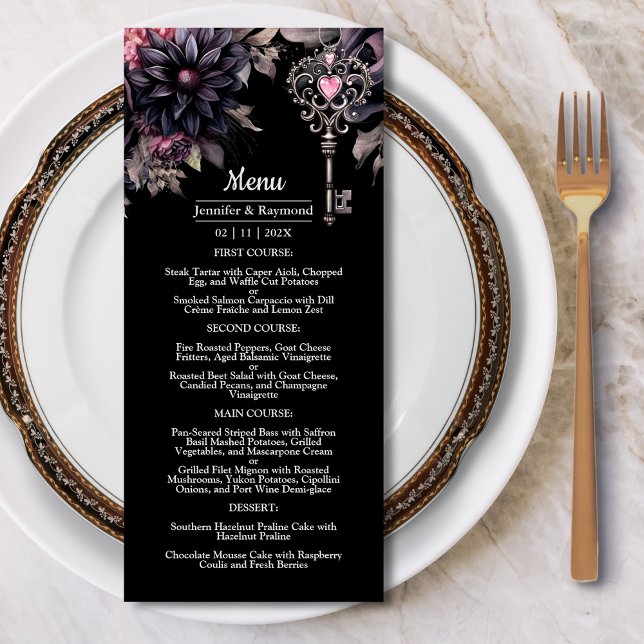  Gothic Wedding Menu Floral Hallowedding Menu  (Creator Uploaded)
