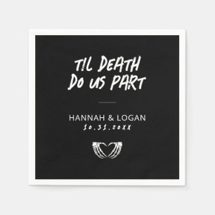 Gothic Wedding Napkins, Halloween Wedding Napkins