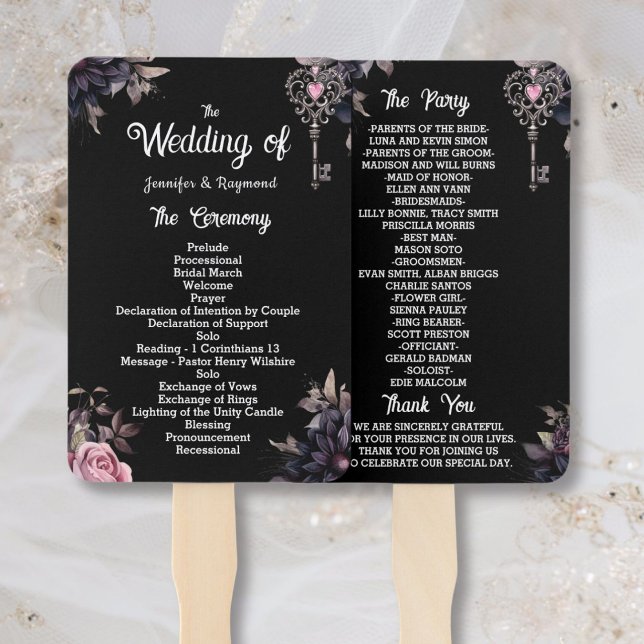 Gothic Wedding Program Hand Fan (Creator Uploaded)