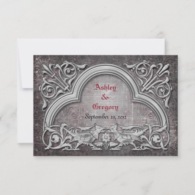 Gothic Wedding RSVP card (Front)