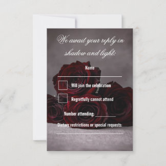 Gothic Wedding RSVP Card | Dark Romantic