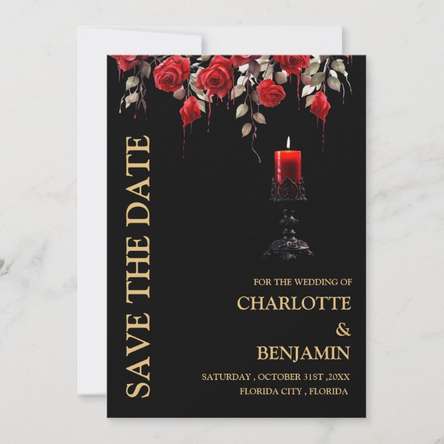 Gothic Wedding  Save The Date (Front)