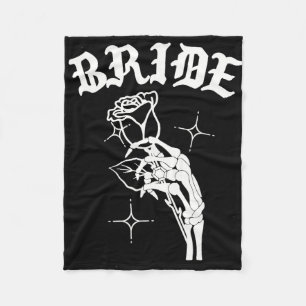 Gothic Wedding Skeleton Bride Spooky Halloween Jus Fleece Blanket