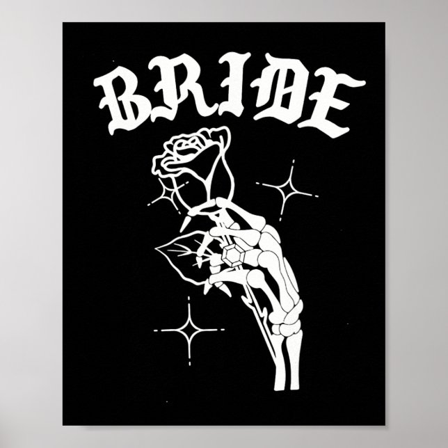 Gothic Wedding Skeleton Bride Spooky Halloween Jus Poster (Front)