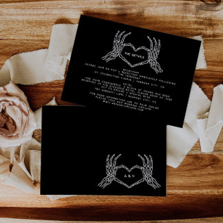 Gothic Wedding Skeleton Hands Wedding Details Enclosure Card