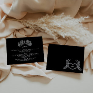 Gothic Wedding Skeleton Hands Wedding Details  Enclosure Card