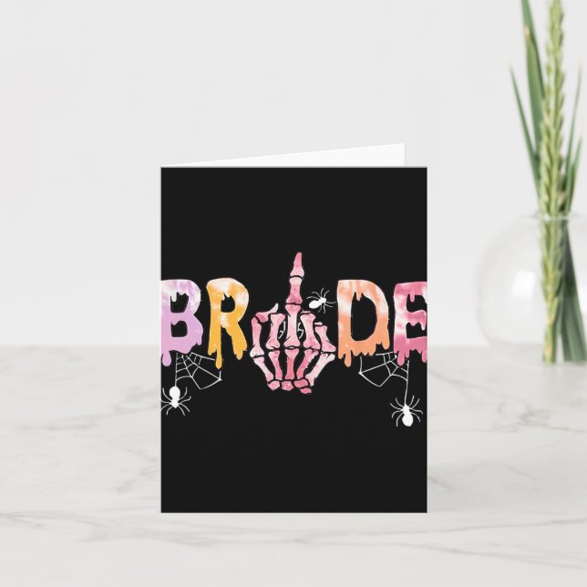Gothic Wedding Spooky Halloween Skeleton Bride Jus Card (Front)