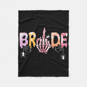 Gothic Wedding Spooky Halloween Skeleton Bride Jus Fleece Blanket