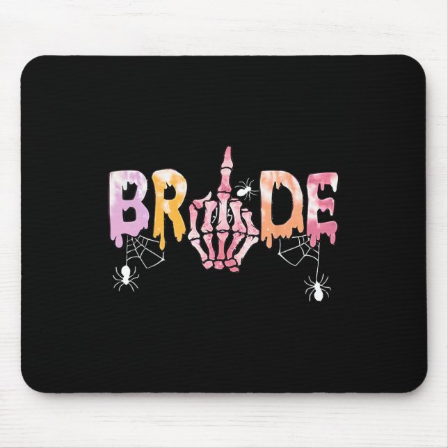 Gothic Wedding Spooky Halloween Skeleton Bride Jus Mouse Pad (Front)