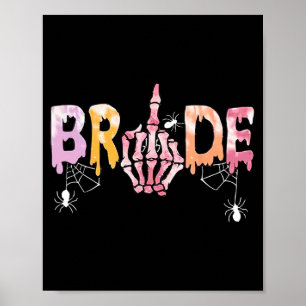 Gothic Wedding Spooky Halloween Skeleton Bride Jus Poster