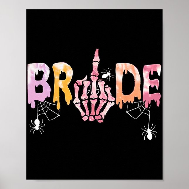 Gothic Wedding Spooky Halloween Skeleton Bride Jus Poster (Front)