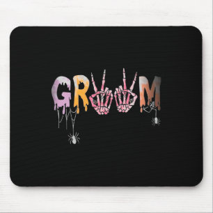 Gothic Wedding Spooky Halloween Skeleton Groom Jus Mouse Pad