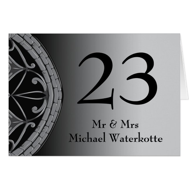Gothic Wedding Table Seating Card (Front Horizontal)