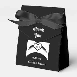 Gothic Wedding Winged Heart Custom Monogrammed Favour Box