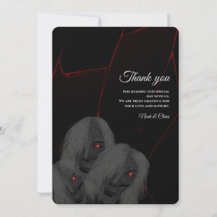 Gothic White ghosts - Dark Moody Halloween Thank You Card