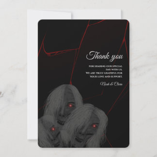 Gothic White ghosts - Dark Moody Halloween Thank You Card