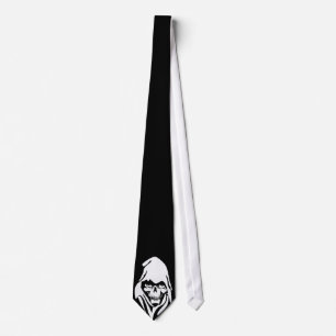 Gothic White Reaper face on black background Tie