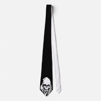 Gothic White Reaper face on black background Tie