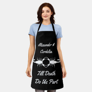 Gothic White Wedding Scorpions Custom Apron