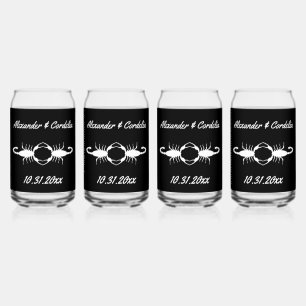Gothic White Wedding Scorpions Custom Can Glass