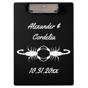 Gothic White Wedding Scorpions Custom Clipboard