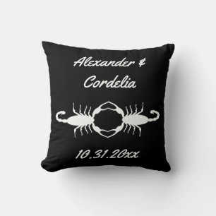 Gothic White Wedding Scorpions Custom Cushion