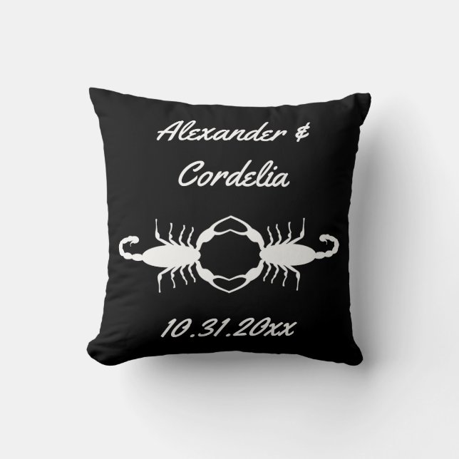 Gothic White Wedding Scorpions Custom Cushion (Front)