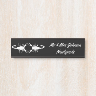 Gothic White Wedding Scorpions Custom Door Sign